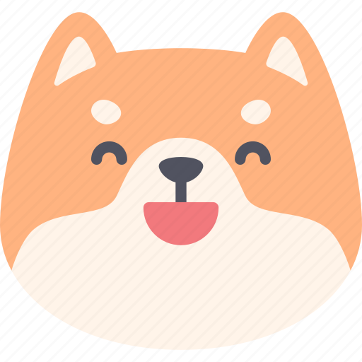 Happy, dog, emoticon, shiba inu, emoji, emotion, expression icon - Download on Iconfinder