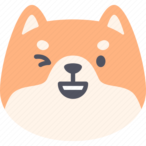 Happy, dog, shiba inu, emoji, emotion, expression, feeling icon - Download on Iconfinder