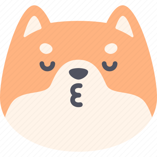Kiss, dog, emoticon, shiba inu, emoji, expression, feeling icon - Download on Iconfinder