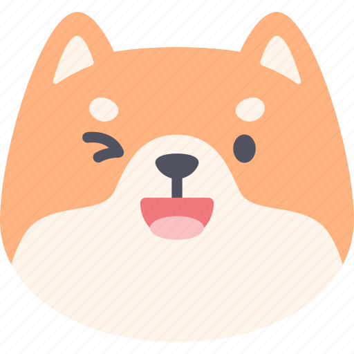 Laughing, dog, emoticon, shiba inu, emoji, feeling, face icon - Download on Iconfinder