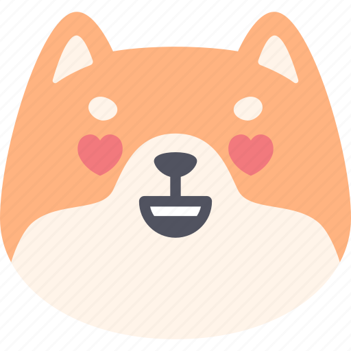Love, dog, emoticon, shiba inu, emoji, emotion, expression icon - Download on Iconfinder