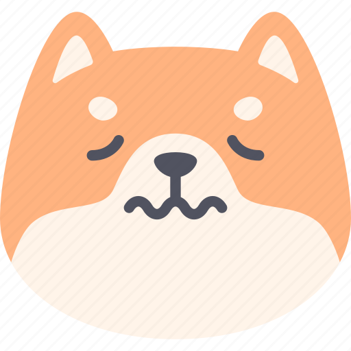 Nervous, dog, emoticon, shiba inu, emoji, emotion, expression icon - Download on Iconfinder