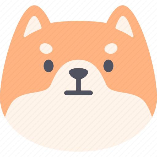 Neutral, dog, emoticon, shiba inu, emoji, emotion, expression icon - Download on Iconfinder
