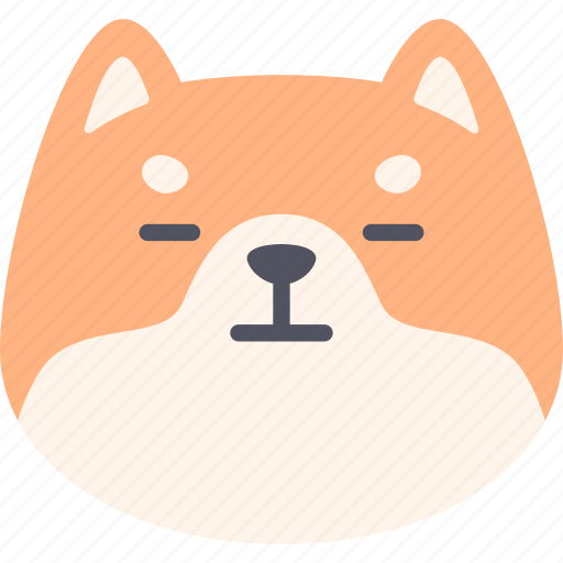 Neutral, dog, shiba inu, emoji, emotion, expression, feeling icon - Download on Iconfinder