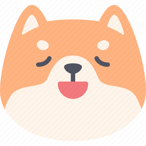 Relax, dog, shiba inu, emoji, emotion, expression, feeling icon - Download on Iconfinder