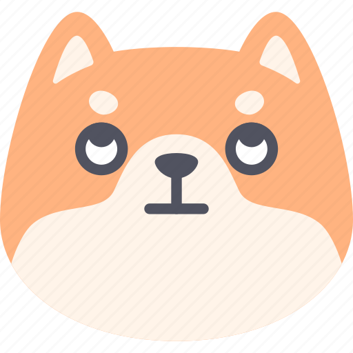 Dog, rolling eyes, shiba inu, emoji, emotion, feeling, face icon - Download on Iconfinder