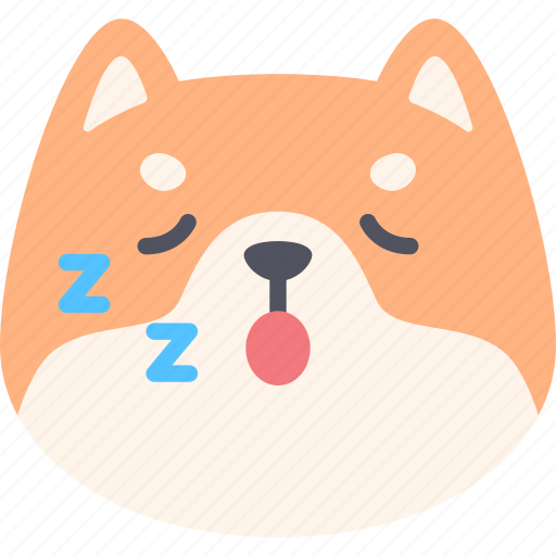 Sleeping, dog, emoticon, shiba inu, emoji, emotion, expression icon - Download on Iconfinder