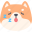 sleeping, dog, emoticon, shiba inu, emoji, emotion, expression 