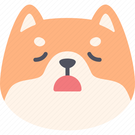 Tired, dog, emoticon, shiba inu, emoji, emotion, expression icon - Download on Iconfinder