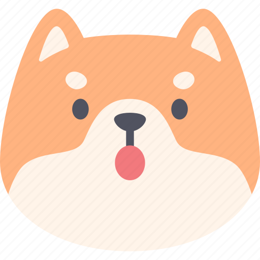 Wow, dog, emoticon, shiba inu, emoji, emotion, expression icon - Download on Iconfinder