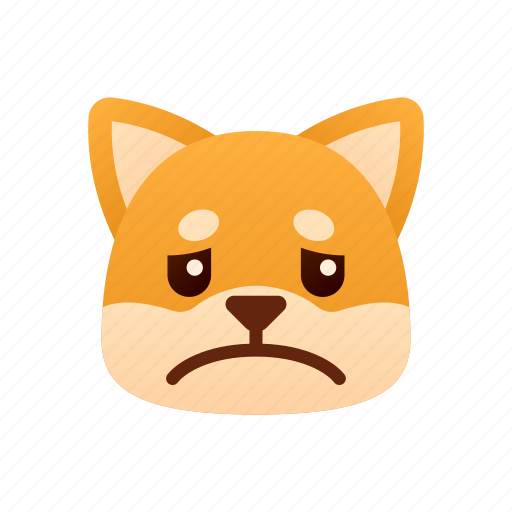 Disappointed, shiba inu, emoji, emotional, unhappy, sadness, despair icon - Download on Iconfinder