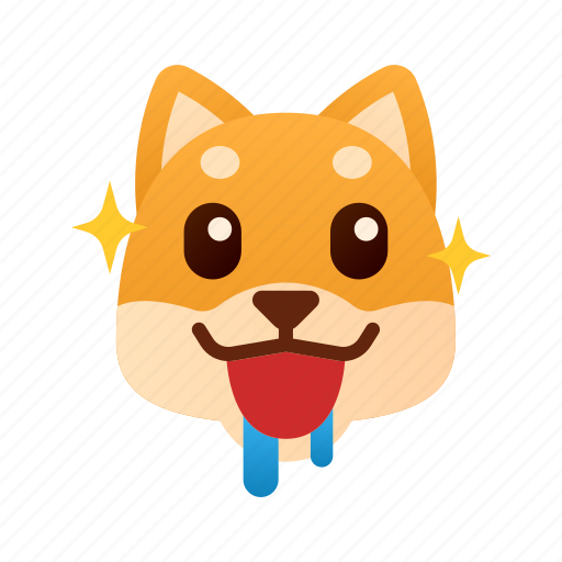 Drooling, shiba inu, emoji, feeling, emotional, hungry, hunger icon - Download on Iconfinder