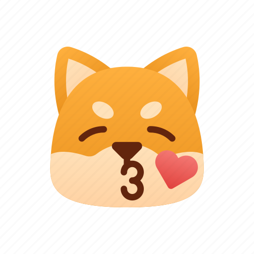 Kiss, shiba inu, emoji, emotional, love, kissing, in love icon - Download on Iconfinder