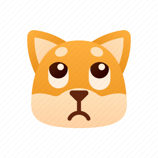 Shiba inu, emoji, rolling eyes, emotional, disdain, bored, sad icon - Download on Iconfinder