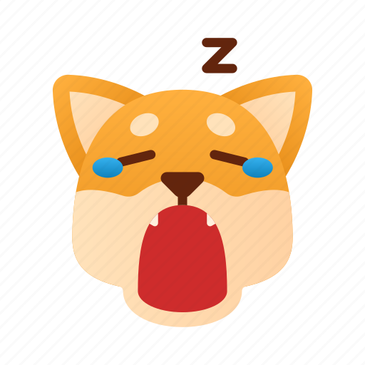 Sleepy, shiba inu, emoji, emotional, yawn, bored, lazy icon - Download on Iconfinder