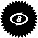 eight, emblem, number, round, sign