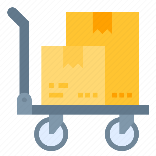 Box, logistic, parcel, shipping, trolley icon - Download on Iconfinder
