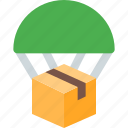parachute, delivery, box, logistic