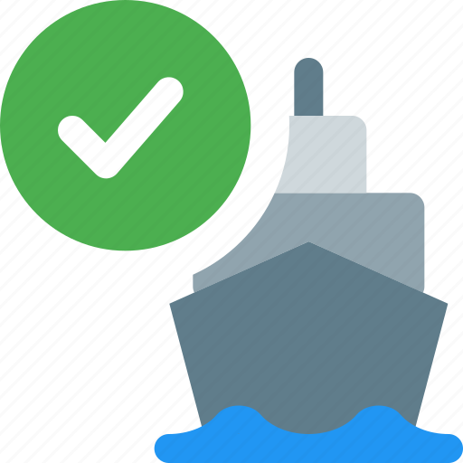 Ship, tick mark, cargo, approve icon - Download on Iconfinder