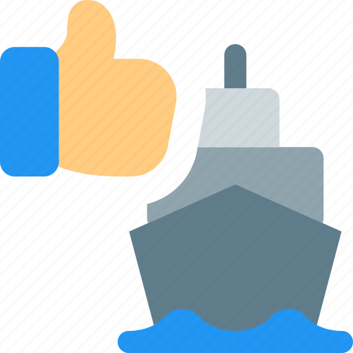 Ship, transportation, thumbs up, cargo icon - Download on Iconfinder