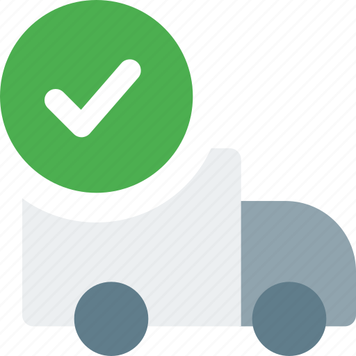 Truck, transport, tick mark, approve icon - Download on Iconfinder