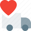 truck, heart, transport, delivery