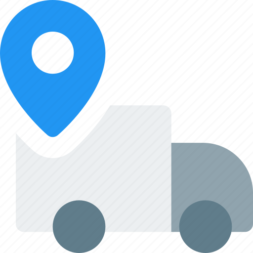 Pin, location, lorrey, truck icon - Download on Iconfinder