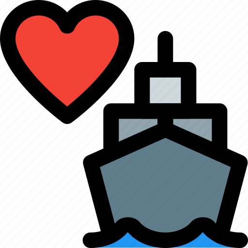 Ship, heart, sea, cargo icon - Download on Iconfinder