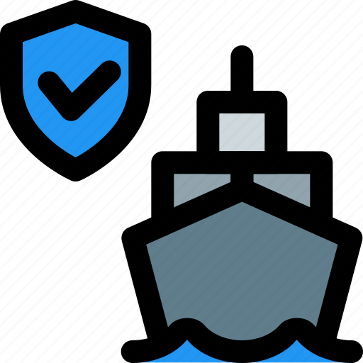Ship, shield, sea, tick mark icon - Download on Iconfinder