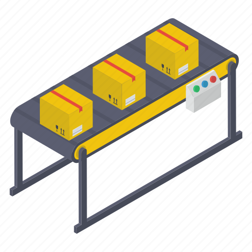 Conveyor belt, package sorting, pallet logistics, product distribution, shipment handling icon - Download on Iconfinder