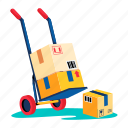 delivery cart, delivery packages, parcel trolley, warehouse cart, warehouse dolly 