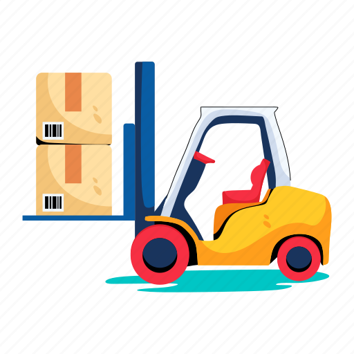 Forklift, material handling, lift truck, pallet truck, warehouse vehicle illustration - Download on Iconfinder
