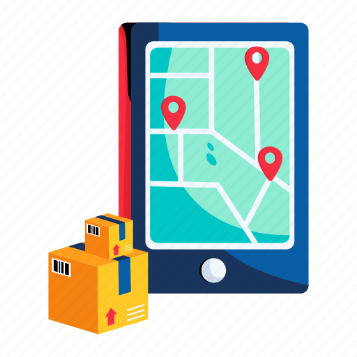 Parcel tracking, shipment tracking, mobile tracking, parcel location, courier tracking illustration - Download on Iconfinder