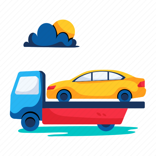 Vehicle shipping, car delivery, car shipping, car truck, car haulage illustration - Download on Iconfinder
