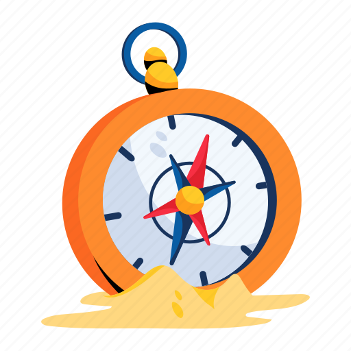 Direction compass, magnetic compass, navigation tool, cardinal points, orientation illustration - Download on Iconfinder