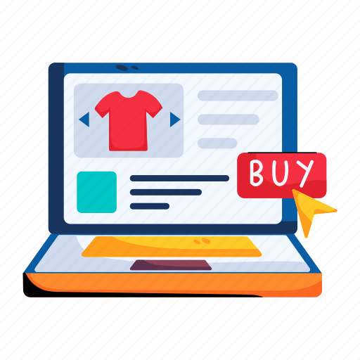 Online clothing, buy online, buy shirt, clothing website, ecommerce website illustration - Download on Iconfinder