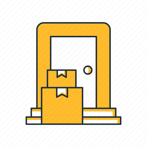 Box, delivery, door, last mile, logistics, parcel icon - Download on Iconfinder