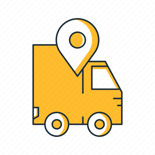 Direction, gps, location, navigation, pin, tracking, truck icon - Download on Iconfinder