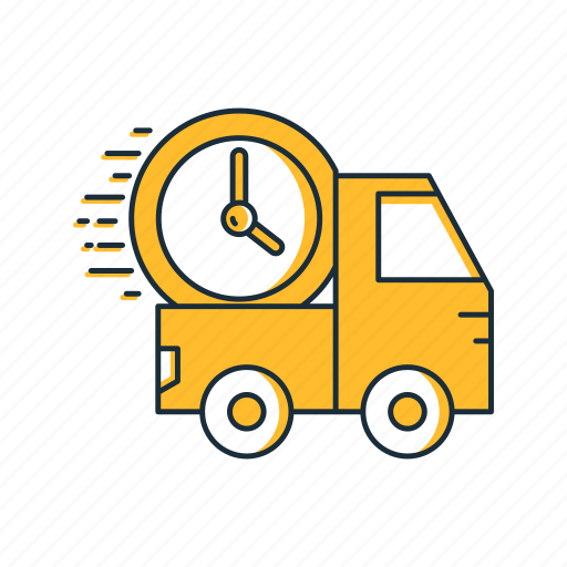 Clock, delivery, deliverytime, fast, fast delivery, truck icon - Download on Iconfinder