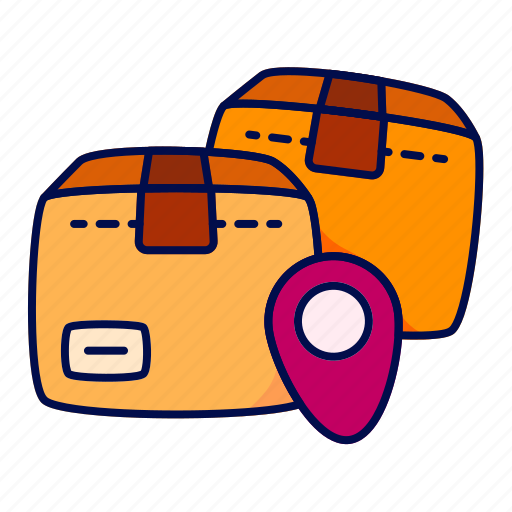 Pakcage, location, shipping, route, pin, deliver icon - Download on Iconfinder
