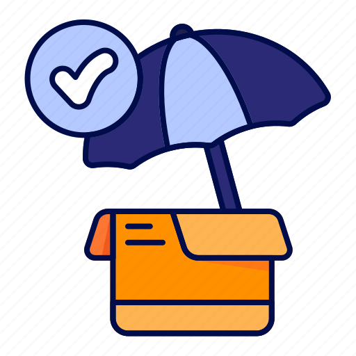 Package, delivery, safe, secure, box, umbrella icon - Download on Iconfinder