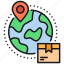 location, logistics, pin, shipping, world 