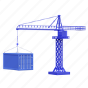 cargo crane, container, lift machine, industrial shipping, delivery, shipping, logistic 