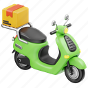 motorcycle, delivery, logistic, box, cargo, vehicle, shipping, scooter, courier 