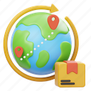 worldwide, delivery, logistic, box, shipping, location, world, globe, earth 