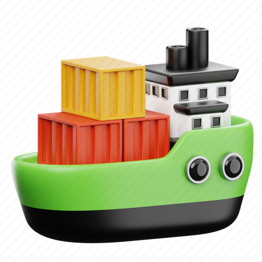 Cargo, ship, delivery, package, vehicle, transport, transportation 3D illustration - Download on Iconfinder