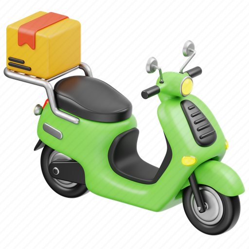 Motorcycle, delivery, logistic, box, cargo, vehicle, shipping 3D illustration - Download on Iconfinder