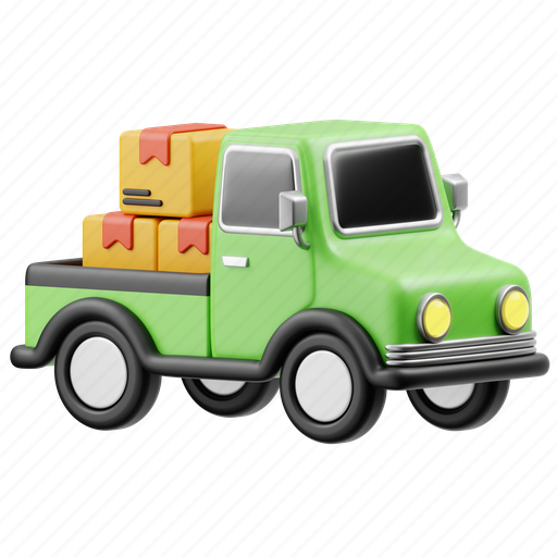 Truck, delivery, logistic, box, cargo, vehicle, transportation 3D illustration - Download on Iconfinder
