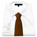 brown, shirt, tie, white