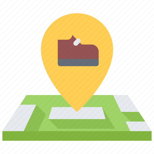 Boot, shoe, pin, location, map, shoemaker, workshop icon - Download on Iconfinder
